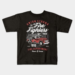 Union Strong Fire Fighter Kids T-Shirt